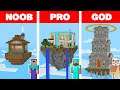 Minecraft NOOB vs PRO vs GOD: SKY ISLAND HOUSE BUILD CHALLENGE in Minecraft Animation