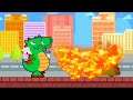 Fire dinosaur In City- Monster Run Track Run : Jump Or Die | Anoride Gameplay.