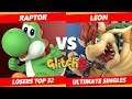 Glitch 8 SSBU - SSG LeoN (Bowser) Vs. Raptor (Yoshi) Smash Ultimate Tournament Losers Top 32