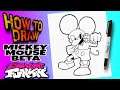 HOW TO DRAW MICKEY MOUSE BETA FROM FRIDAY NIGHT FUNKIN | como dibujat a mickey mouse de fnf