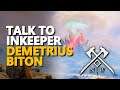 Talk to Inkeeper Demetrius Biton New World