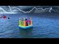 I Tried Crossing The Ocean In A Bounce House - Challenge (Sharks & Thunder Storm)