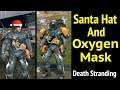 Santa Hat and Oxygen Mask in Death Stranding: Giant Gazers, Christmas Holograms, and Cliff Santa
