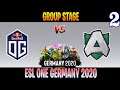 OG vs Alliance Game 2 | Bo3 | Group Stage ESL ONE Germany 2020 | DOTA 2 LIVE