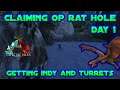 Claiming OP Rat Hole Day 1 - Getting indy and turrets | Small Tribes Unofficial PvP