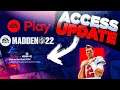 EA ACCESS UPDATE! | WHAT TIME MADDEN 22 IS LIVE TO PLAY! | MADDEN 22 EA PLAY UPDATE!