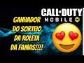 GANHADOR DO SORTEIO DA ROLETA DA FAMAS!!!CALL OF DUTY MOBILE