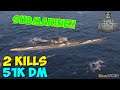 World of WarShips | Salmon | 2 KILLS | 51K Damage - Replay Gameplay 4K 60 fps