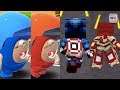 Oddbods Turbo Run vs SuperHero Blocky Craft Avenger Run 3D