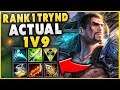 WHEN THE #1 TRYND WORLD GETS HIS FULL BUILD...(UNREAL 1V9 CARRY) - League of Legends