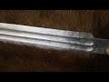 Forging a pattern welded knightly sword, part 3, etching and re-grinding.