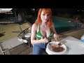 Amouranth eating meat
