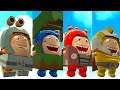 Oddbods Turbo Run - Oddbods in Cardboard Outfit Slick, Pogo, Fuse and Bubbles