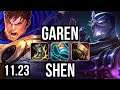 GAREN vs SHEN (TOP) | 9/0/5, Legendary, Rank 9 Garen | BR Master | 11.23