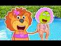 Lion Family found a boy doll and pretends to be a parent | Cartoon for Kids