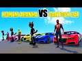 HOMEM ARANHA and CARTOON CAT COM CARRO NA MEGA RAMPA COM PNEUS! SPIDERMAN With Racing Cars Challenge