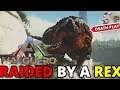 RAIDED BY A T-REX ON VALGUERO - Ark Survival Evolved Let's Play