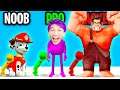 Can We Go NOOB vs PRO vs HACKER In PUSHER 3D GAME?! (WRECK IT RALPH GOES MAX LEVEL!!)