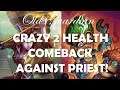 Crazy 2 hp comeback against Combo Priest! (Hearthstone Quest Shaman gameplay)