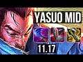 YASUO vs AURELION SOL (MID) | 18/1/4, 2.5M mastery, Legendary | BR Diamond | v11.17