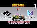 Secret vs Nigma Game 1 | Bo3 | Upper Bracket ESL ONE Germany 2020 | DOTA 2 LIVE