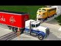 Stuck on Railroad Crossing Train Crashes - BeamNG.drive