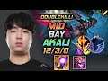 Bay Akali MID vs Nocturne - 베이 미드 아칼리 템트리 룬 균열 정복자 - LOL KR 11.7
