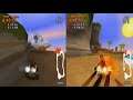 Crash Team Racing (PS1) - No use Power Slide vs use Power Slide - Dingodile