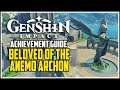 Take a Seat In The Hands of The God Statue - Genshin Impact - Beloved of The Anemo Archon Achievemen