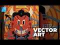 Illustrating a Geometric Devil Poster in Affinity Designer | Speed Drawing Process | jey wee