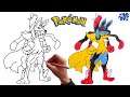 How to Draw Mega Lucario Pokemon | step by step