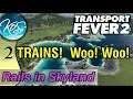 Transport Fever 2 - BUILDING A TRAIN LINE -  Let's Play, Rails in Skyland, Ep 2