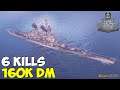 World of WarShips | Puerto Rico | 6 KILLS | 160K Damage - Replay Gameplay 1080p 60 fps