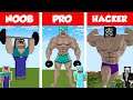 Minecraft NOOB vs PRO vs HACKER: BODYBUILDER STATUE HOUSE BUILD CHALLENGE / Animation