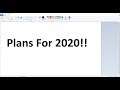 Plans For 2020!!