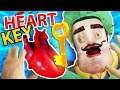 SECRET KEY hidden in THE NEIGHBOR'S HEART!!?! (Surgeon Simulator Hello Neighbor VR)