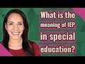 What is the meaning of IEP in special education?