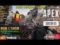 Apex Legends Season 8 | Ryzen 5 3400G | Gráficos Vega 11 | 8 GB Single | 16 GB Dual (2666 MHz)