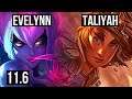 EVELYNN vs TALIYAH (JUNGLE) | 67% winrate, 17/2/2, Legendary | KR Diamond | v11.6