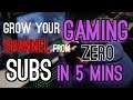 How to Grow Your Gaming Channel From Zero Subs In 5 Mins