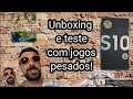 Samsung Galaxy S10e unboxing e teste jogando COD mobile e Fortnite com controle de PS4