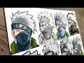 DRAWING KAKASHI IN DIFFERENT STYLES ! NARUTO