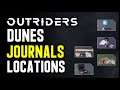 Outriders: Dunes - All Journal Locations
