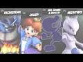 SSBU - Blue Incineroar vs Blue Daisy vs Blue Mr. Game & Watch vs Blue Mewtwo (CPU Level 9)