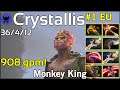 908 gpm! Crystallis #1EU plays Monkey King!!! Dota 2 - 8295 Avg MMR