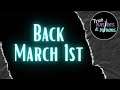 Announcement: We'll Be Back March 1st