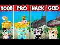 Minecraft: SUBMARINE BUILD CHALLENGE - NOOB vs PRO vs HACKER vs GOD in Minecraft Animation