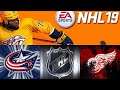 NHL 19 season mode: Columbus Blue Jackets vs Detroit Red Wings (Xbox One HD) [1080p60FPS]