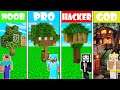 Minecraft NOOB vs PRO vs HACKER vs GOD TREE HOUSE BUILD CHALLENGE in Minecraft !AVM SHORTS Animation