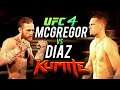 EA Sports UFC 4 - NATE DIAZ vs CONOR McGREGOR in KUMITE CPU vs CPU (RAW GAMEPLAY)